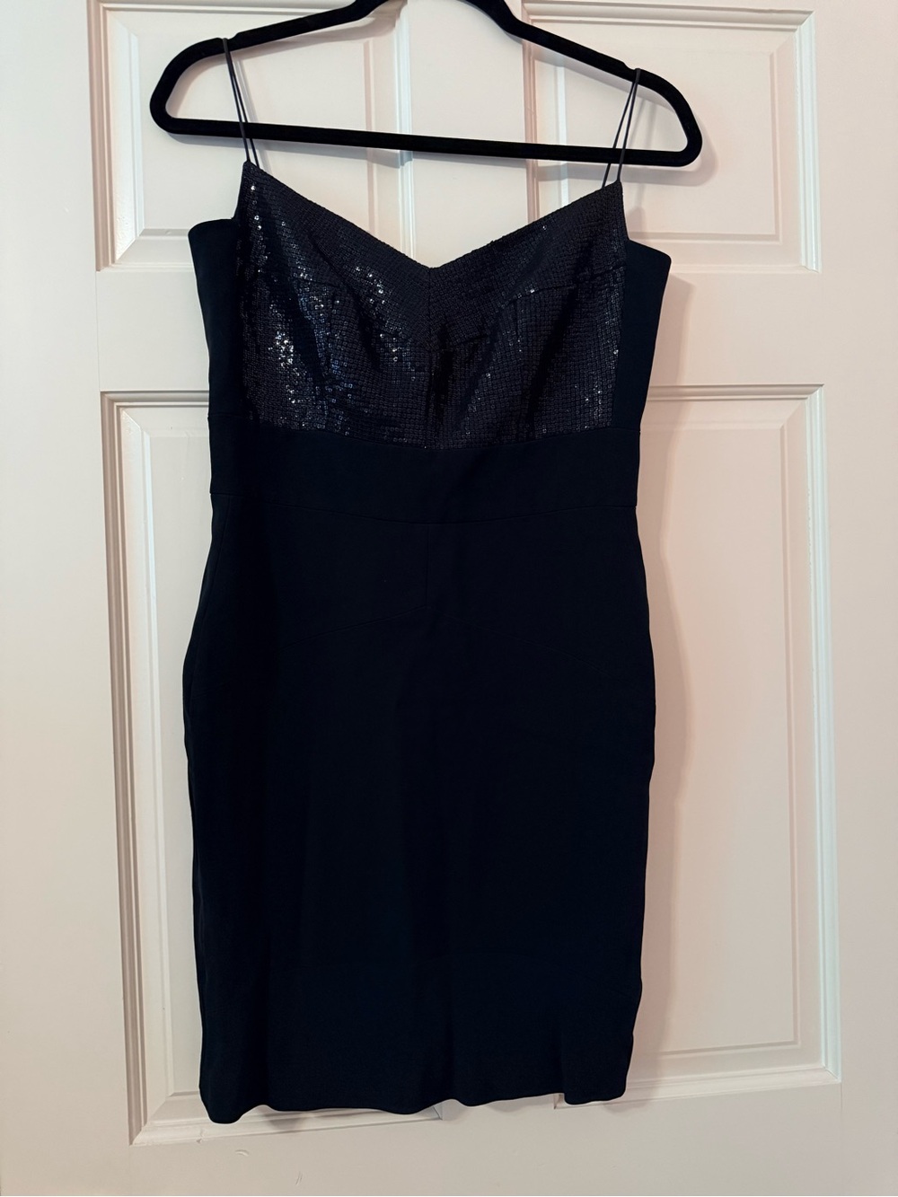 Narciso Rodriguez Black Sequin Bust Mini Slip Dress